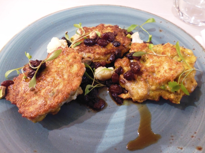 Cauliflower and pistachio fritters